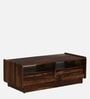 Andorra Sheesham Wood Coffee Table With 2 Drawer In Scratch Resistant Provincial Teak Finish