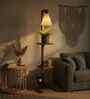 Andre Wooden Shelf Floor Lamp with Wooden Shade & Brown Base