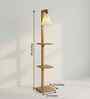 Andre Wooden Shelf Floor Lamp with Wooden Shade & Brown Base