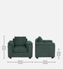 Andres Fabric 1 Seater Sofa In Green Colour