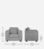 Andres Chenille Fabric 1 Seater Sofa In Ash Grey Colour