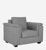 Andres Chenille Fabric 1 Seater Sofa In Ash Grey Colour