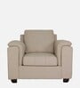 Andres Chenille Fabric 1 Seater Sofa In Beige Colour