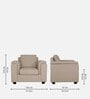 Andres Chenille Fabric 1 Seater Sofa In Beige Colour