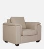 Andres Chenille Fabric 1 Seater Sofa In Beige Colour