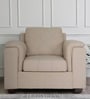 Andres Chenille Fabric 1 Seater Sofa In Beige Colour
