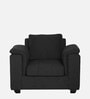 Andres Chenille Fabric 1 Seater Sofa In Charcoal Grey Colour