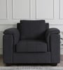 Andres Chenille Fabric 1 Seater Sofa In Charcoal Grey Colour
