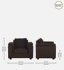 Andres Chenille Fabric 1 Seater Sofa In Chestnut Brown Colour
