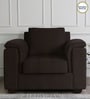 Andres Chenille Fabric 1 Seater Sofa In Chestnut Brown Colour