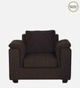 Andres Chenille Fabric 1 Seater Sofa In Chestnut Brown Colour