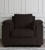 Andres Chenille Fabric 1 Seater Sofa In Chestnut Brown Colour