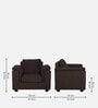 Andres Chenille Fabric 1 Seater Sofa In Chestnut Brown Colour