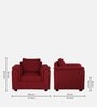 Andres Chenille Fabric 1 Seater Sofa In Garnet Red Colour
