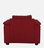 Andres Chenille Fabric 1 Seater Sofa In Garnet Red Colour