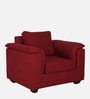 Andres Chenille Fabric 1 Seater Sofa In Garnet Red Colour
