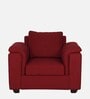 Andres Chenille Fabric 1 Seater Sofa In Garnet Red Colour
