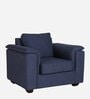 Andres Chenille Fabric 1 Seater Sofa In Navy Blue Colour
