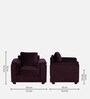 Andres Velvet 1 Seater Sofa In Wine Colour