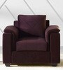 Andres Velvet 1 Seater Sofa In Wine Colour