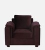 Andres Velvet 1 Seater Sofa In Wine Colour