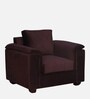 Andres Velvet 1 Seater Sofa In Wine Colour