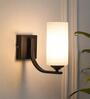 Andretti Metal & Glass Bathroom Wall Light (Black)