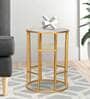 Andrew Metal End Table in Golden & White Finish