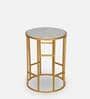 Andrew Metal End Table in Golden & White Finish