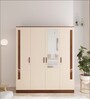 Andrie 4 Door Wardrobe In Brown Maple & Beige Colour