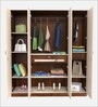 Andrie 4 Door Wardrobe In Brown Maple & Beige Colour