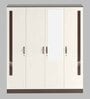 Andrie 4 Door Wardrobe in Wenge & White Finish with Mirror