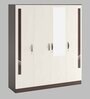 Andrie 4 Door Wardrobe in Wenge & White Finish with Mirror