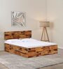 Andromeda Sheesham Wood Queen Size Bed In Natural Teak Colour With Hydraulic Storage