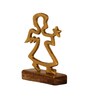 Angel Aluminium Showpiece With Wooden Base