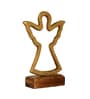 Aluminium Angel Showpiece With Wooden Base