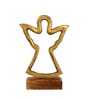 Aluminium Angel Showpiece With Wooden Base