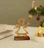 Angel Aluminium Showpiece With Wooden Base
