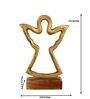 Aluminium Angel Showpiece With Wooden Base