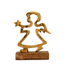 Angel Aluminium Showpiece With Wooden Base