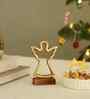 Aluminium Angel Showpiece With Wooden Base