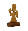 Aluminium Angel Showpiece With Wooden Base