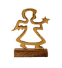 Angel Aluminium Showpiece With Wooden Base
