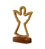 Aluminium Angel Showpiece With Wooden Base