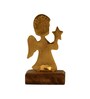 Aluminium Angel Showpiece With Wooden Base