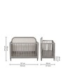 Ash Grey Collection Solid Wood Crib in Grey Colour with Headboard