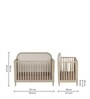 Warm Oat Collection Solid Wood Crib in Light Brown Colour with Headboard