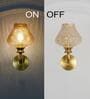 Angelo Metal & Crystal Glass Wall Light (Amber)