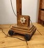 Angler Wooden Floor Lamp with Jute Shade & Brown Base