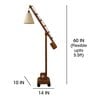 Angler Wooden Floor Lamp with Jute Shade & Brown Base